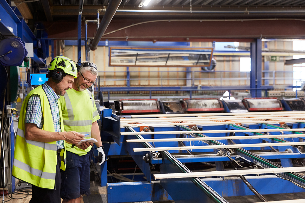 An employee at one of our sawmills.