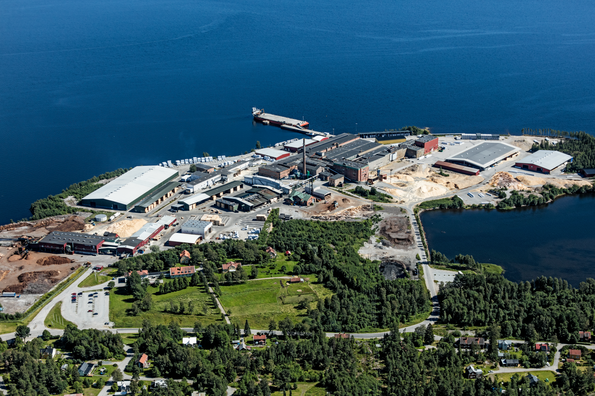 Drönarbild över Rundvik Sågverk