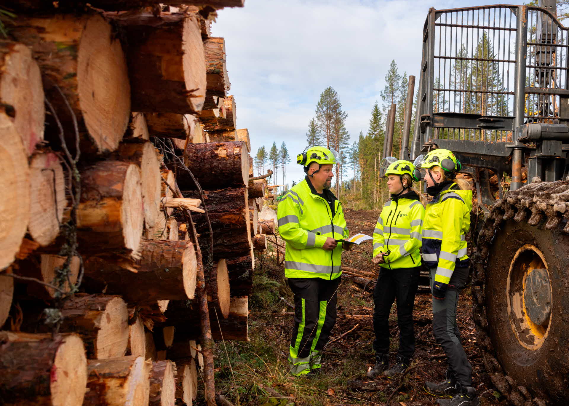 Instruktör och elev i en skotare 