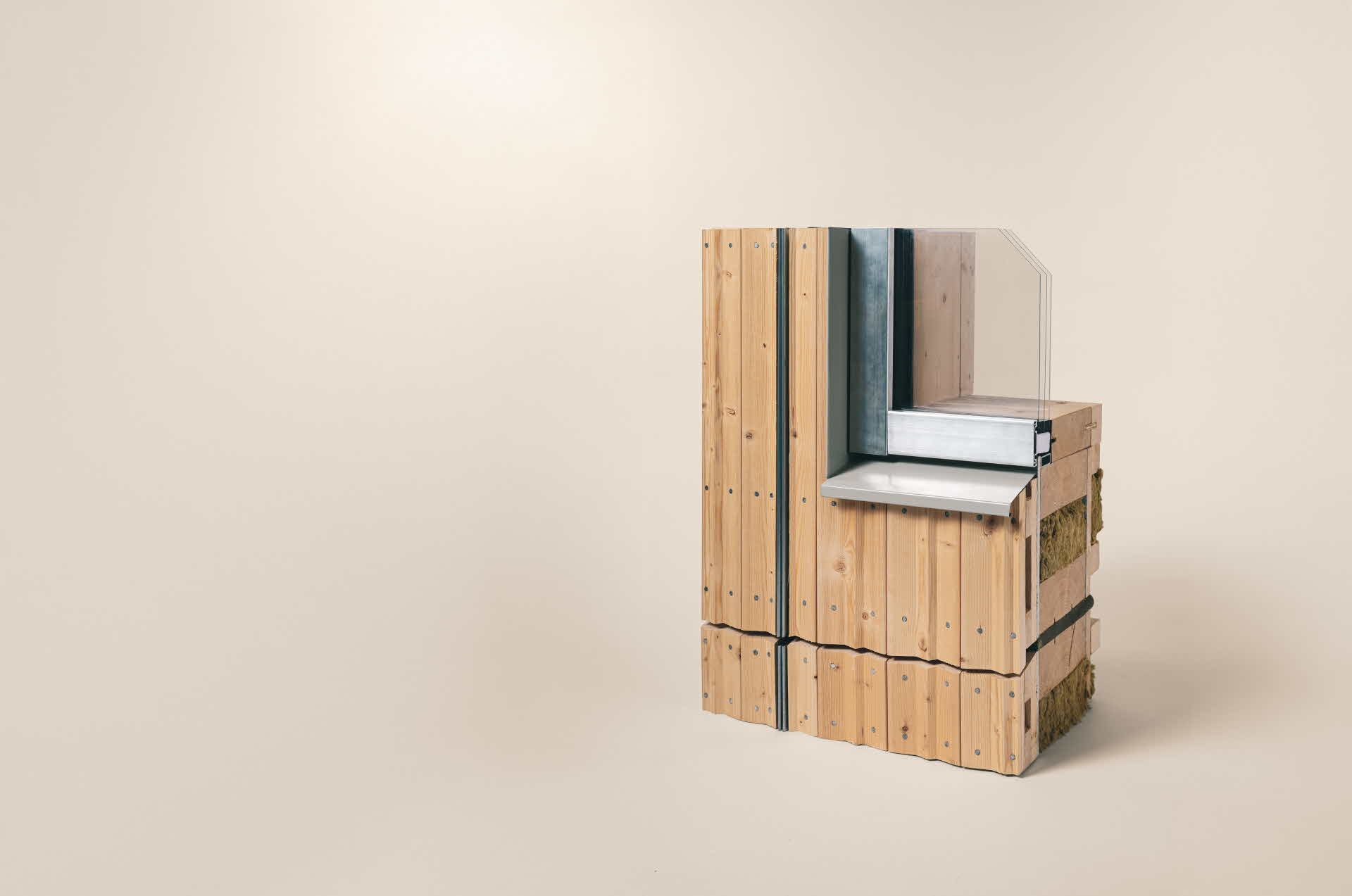 The facade system is being manufactured at the Norrlands Trähus factory.