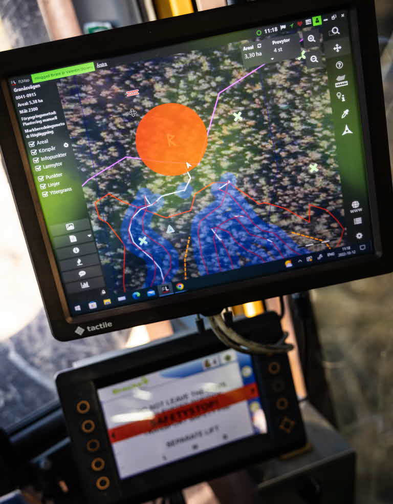 warning system in a harvester