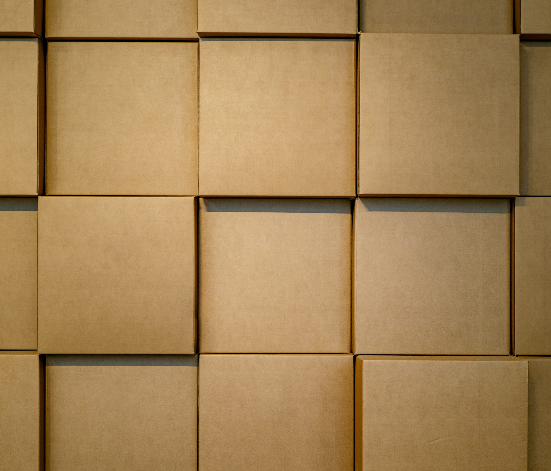 Corrugated boxes loaded on top of each other