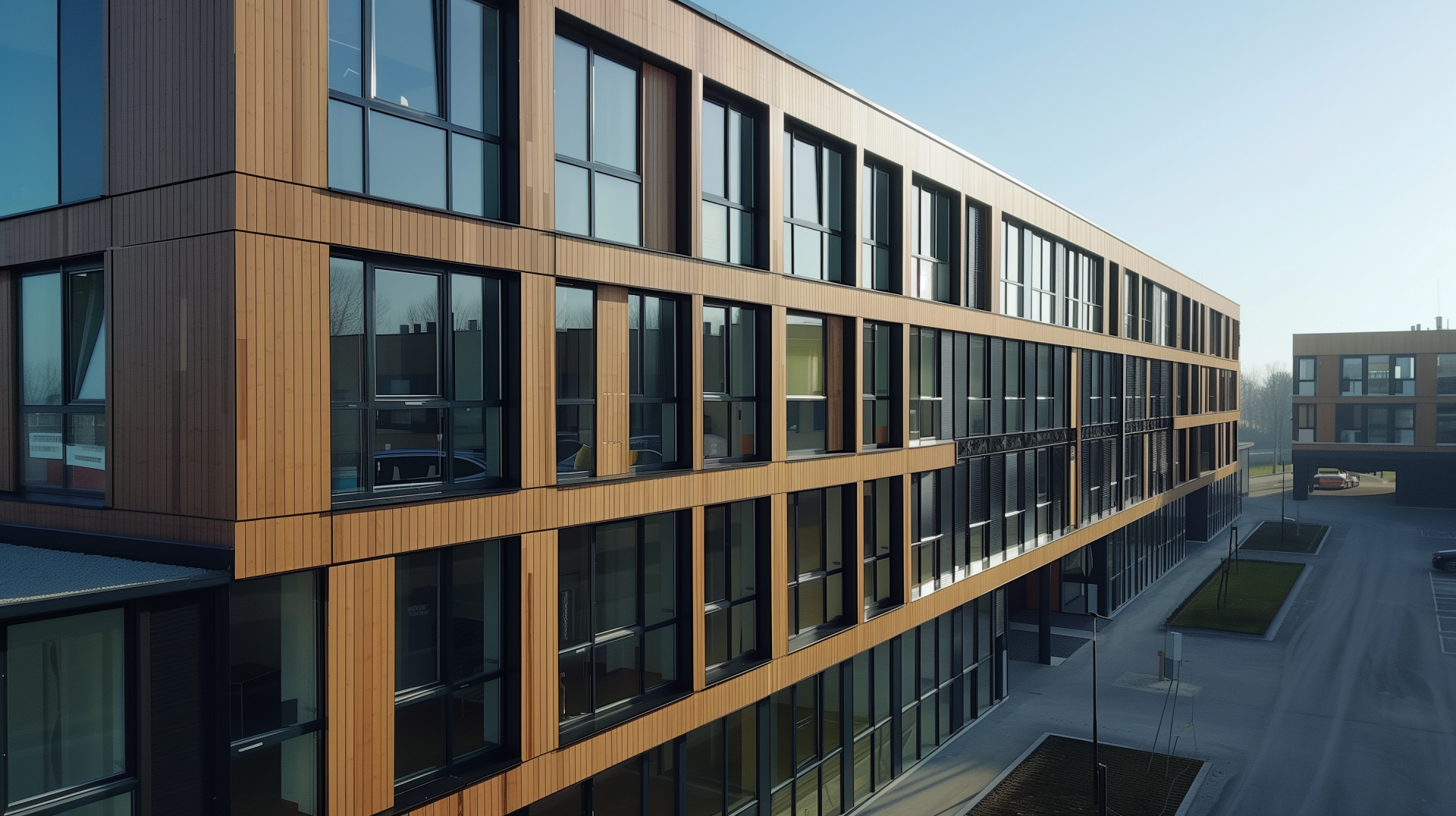 Byggnad av SCA Curtain Wall.