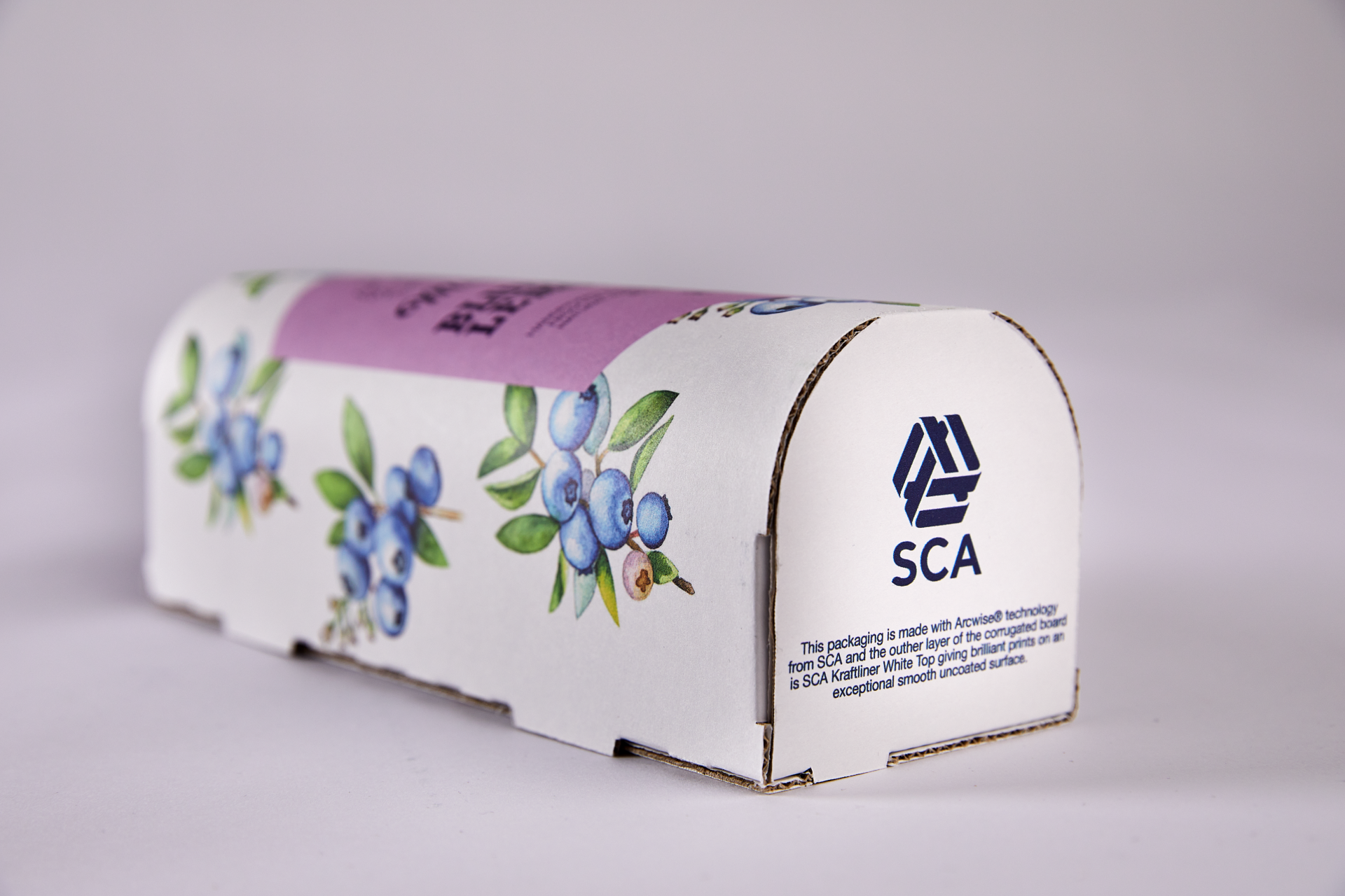 White printed box with round corners