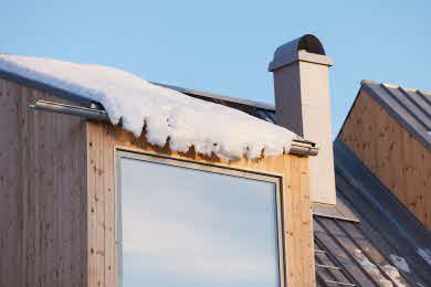 Ett hus kläs i SCA Lynx innovativa ytterpanel.