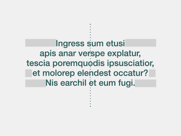 Typografiexempel centrerad ingress