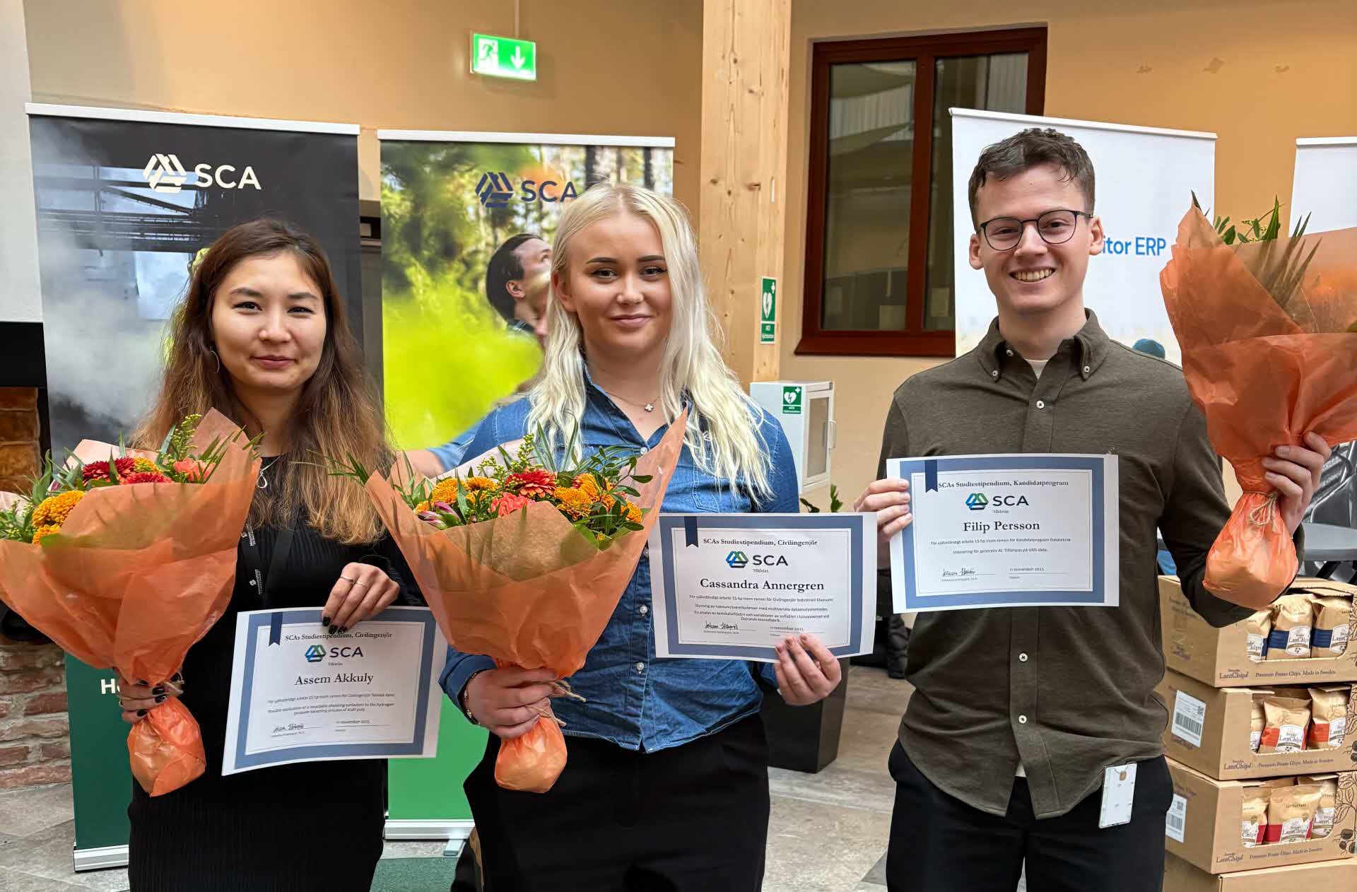 Tre av stipendiaterna 2025.
