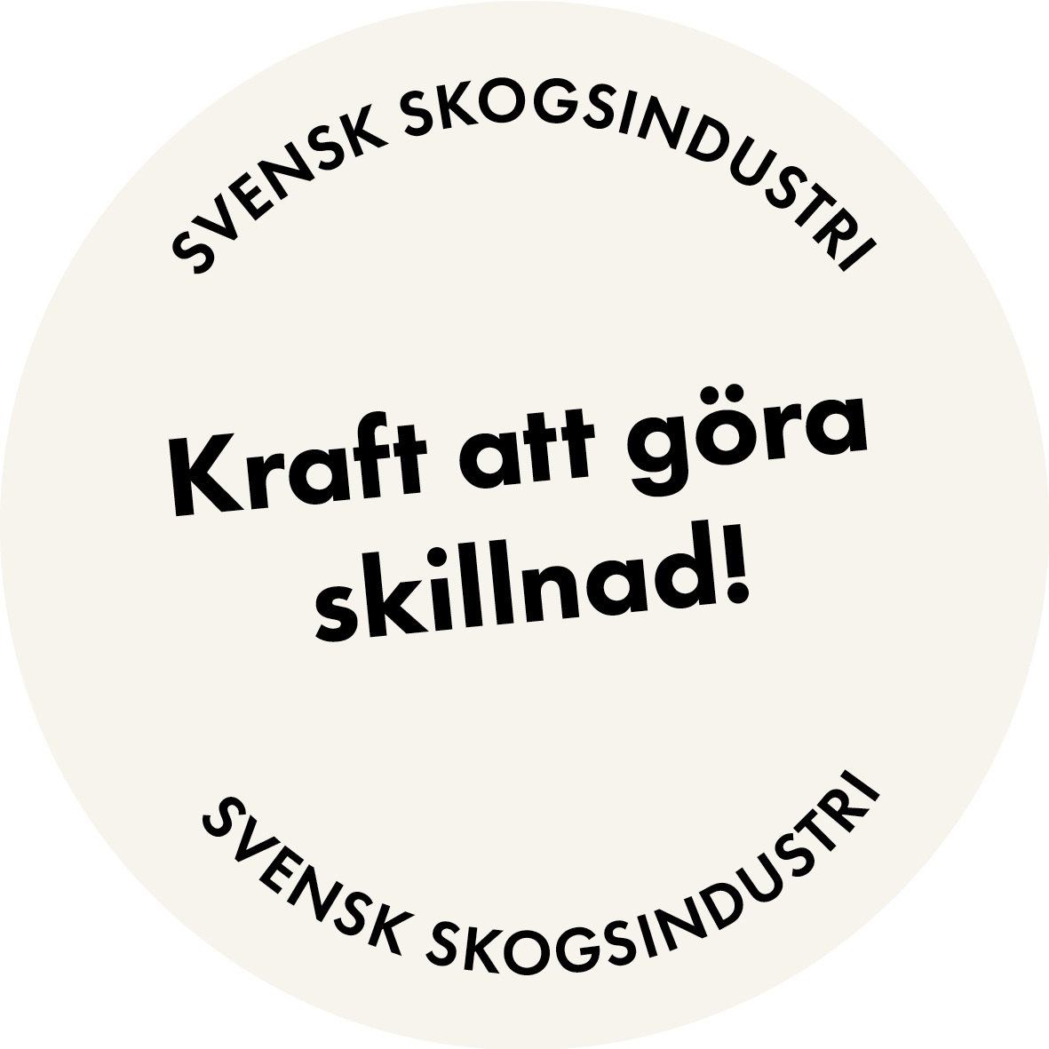 Symbol som visar Skogsindustriernas kampanj hösten 2024 "Kraft att göra skillnad". Illustration.