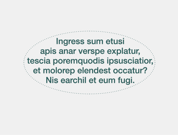 Typografiexempel: jämn form