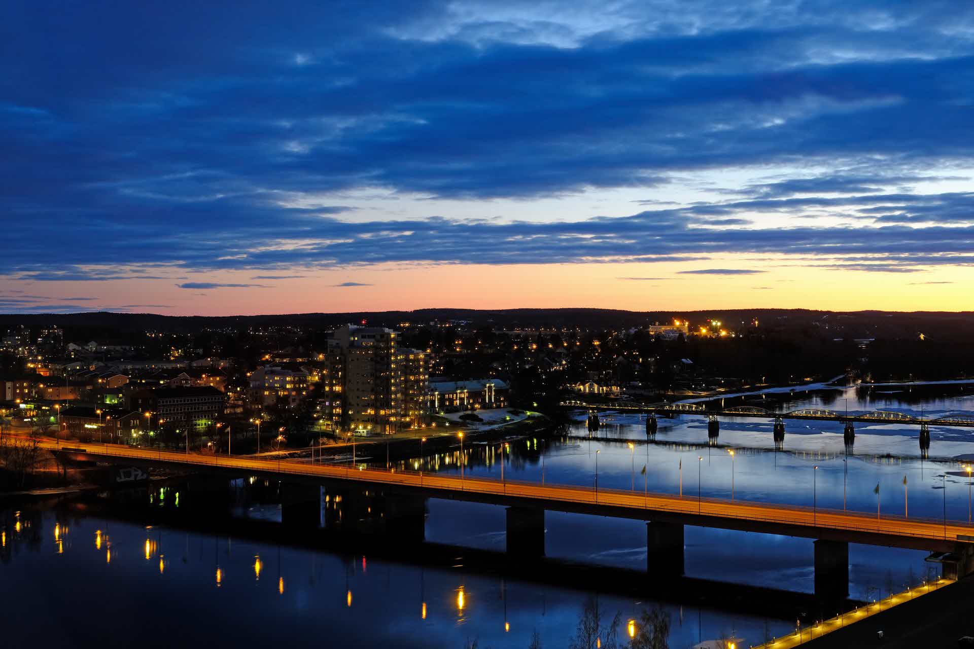 Bild över upplyst Umeå