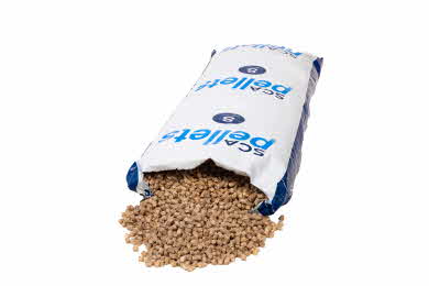 Öppen pelletssäck