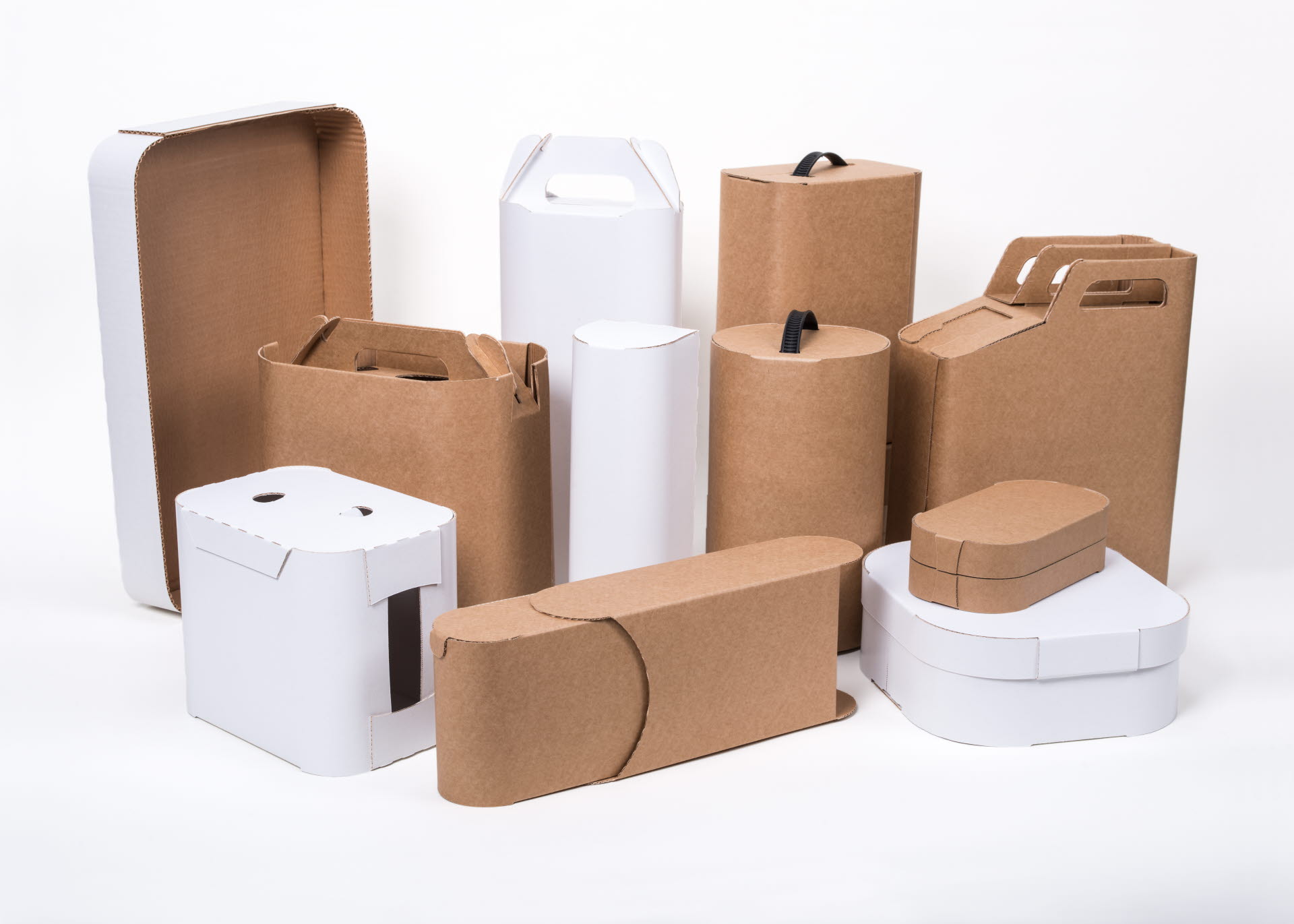 White and brown Arcwise packaging