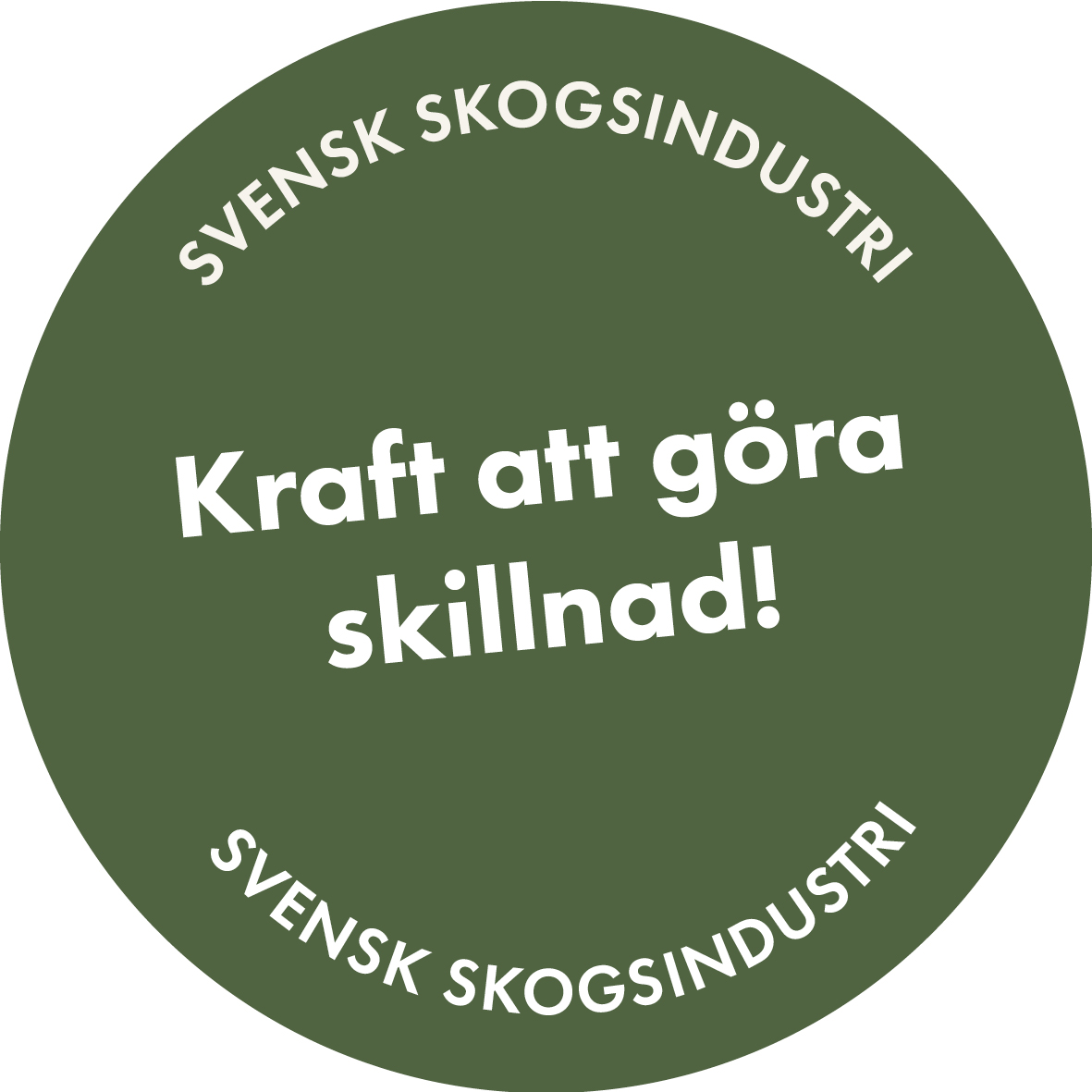 Symbol som visar Skogsindustriernas kampanj hösten 2024 "Kraft att göra skillnad". Illustration.