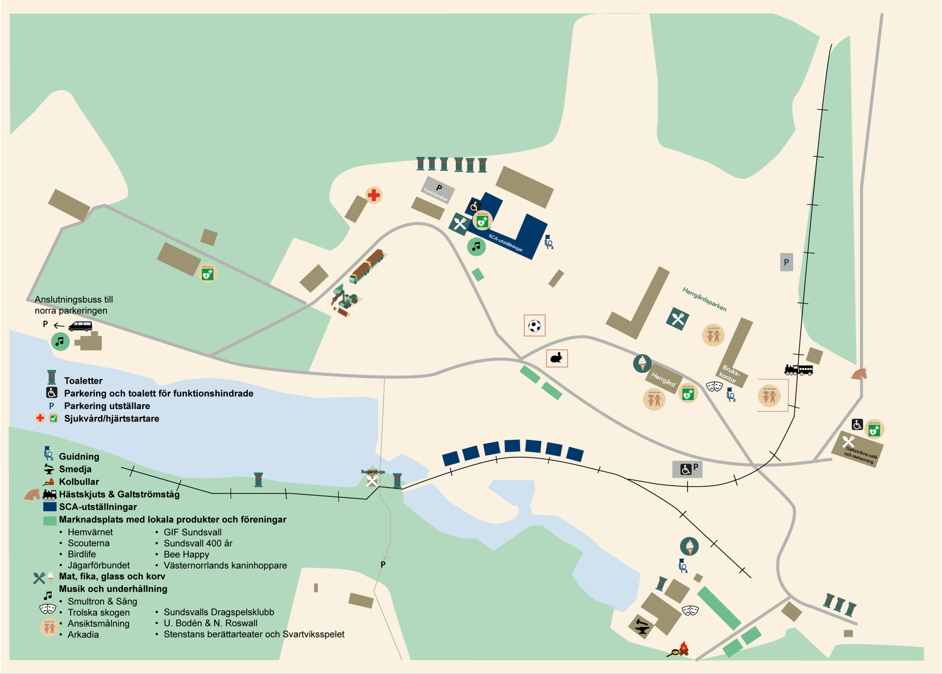 Karta över Galtström under SCA-dagen