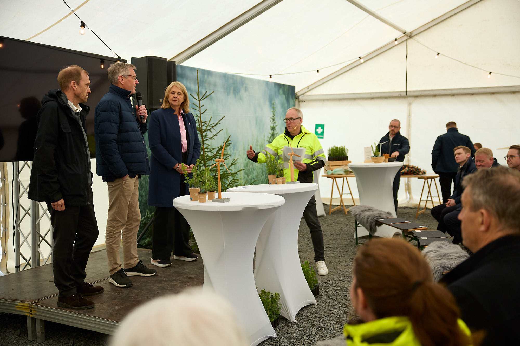 Panelsamtal om vindkraft för samarbetspartners, länsstyrelser och deltagare från SCA.