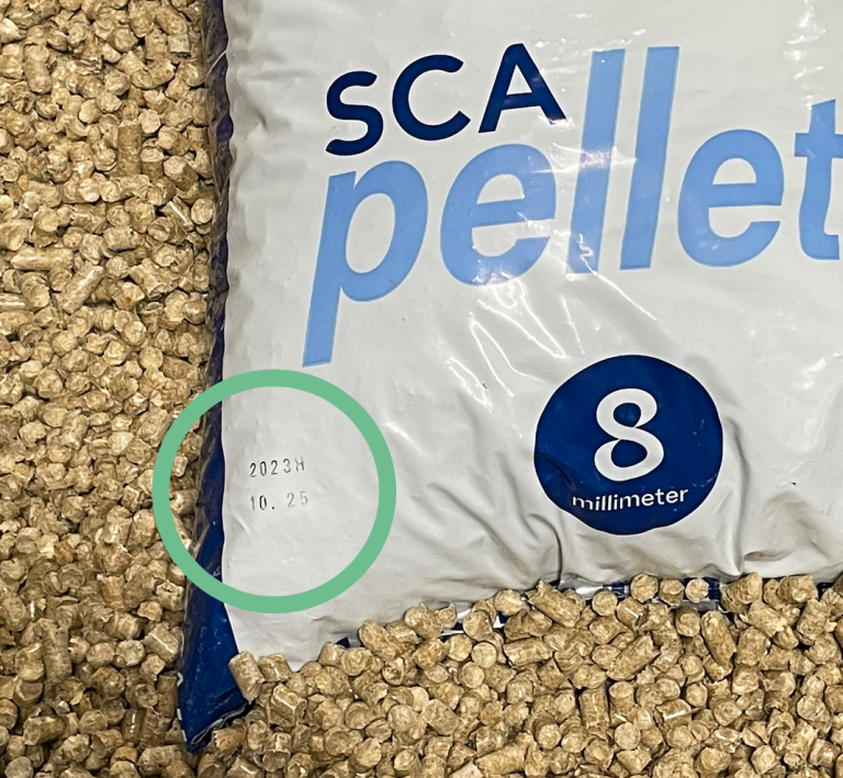 Pelletssäck med stämpel