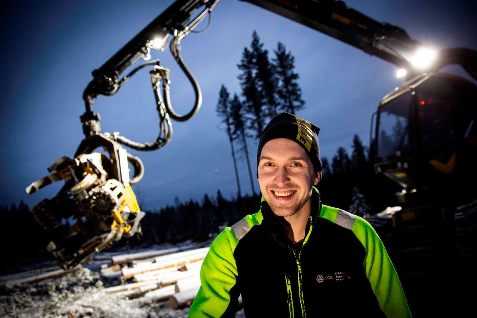 Pierre Ragnarsson, skogsmaskinförare vid SCAs eget lag i Sollefteå.