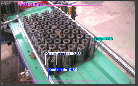 The Ai model detects a damaged tray
