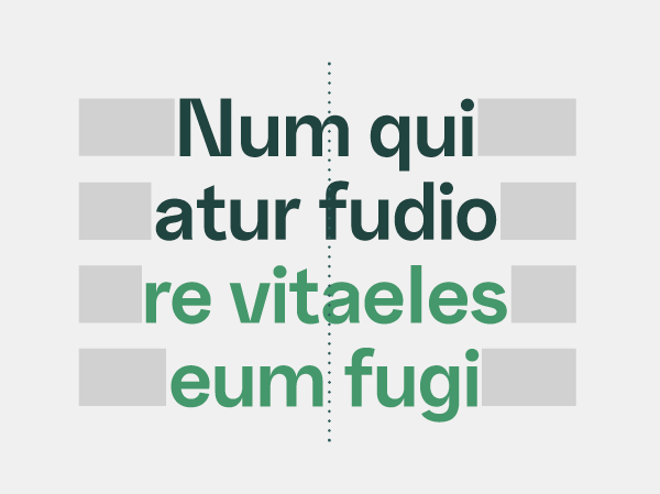 Typografiexempel centrerad rubrik