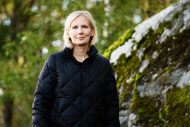 Portrait of woman in forest