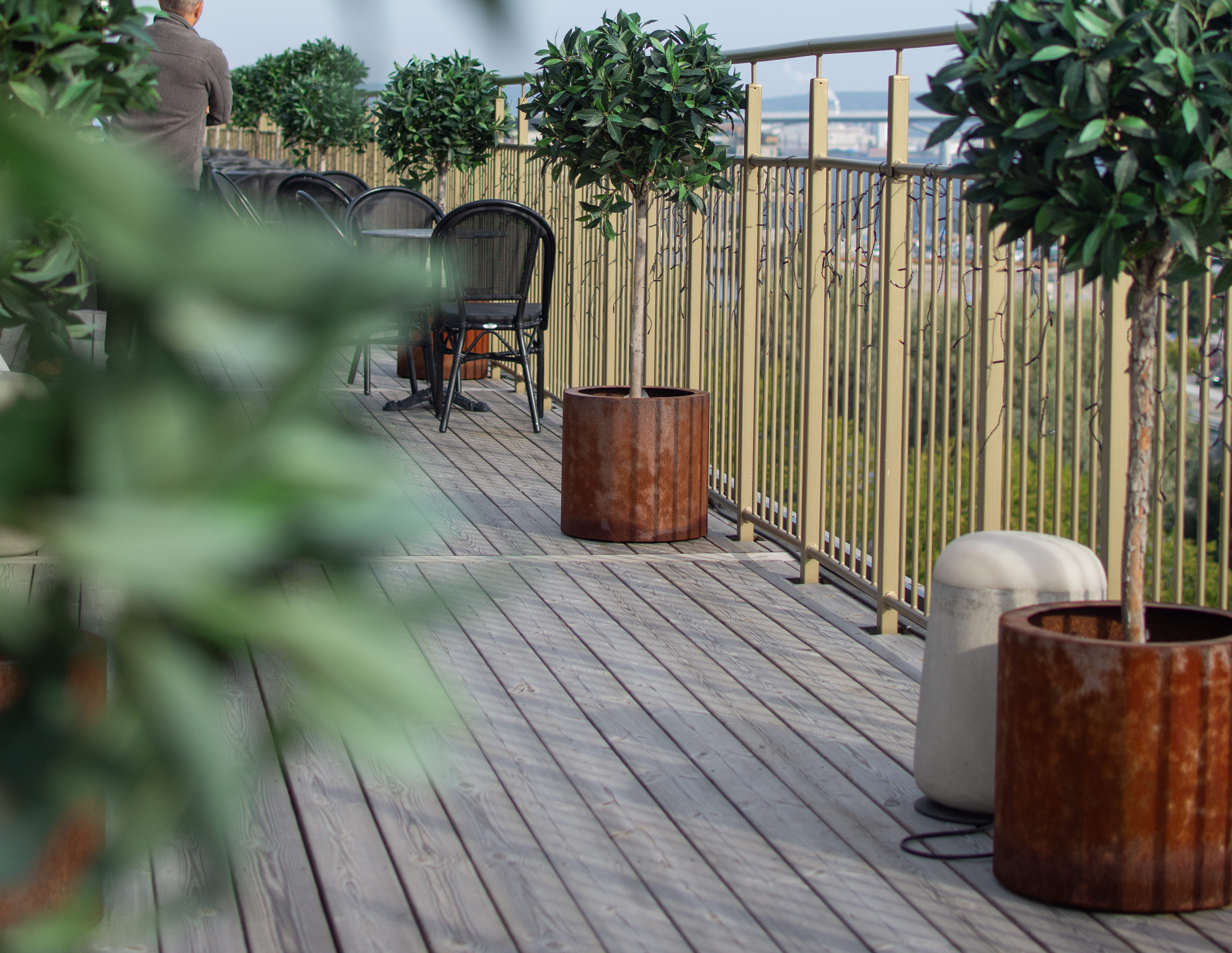 SCA’s impregnated decking on a rooftop terrace at a hotel in Sundsvall. 