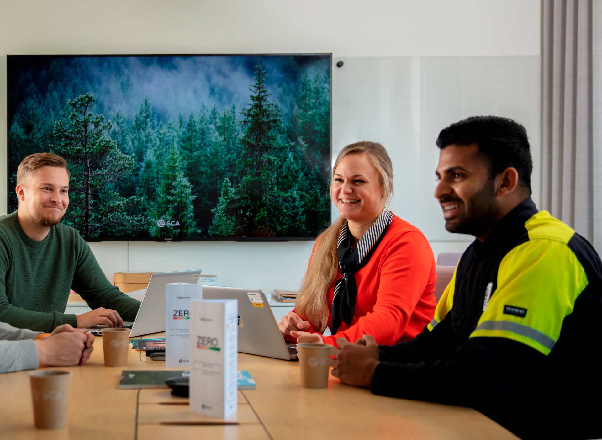 Happy people in meeting